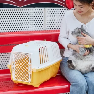 Portable Cat Dog Carrier Large Capacity Pet Cage Breathable Outdoor Pet Aviation Box Portable Cat Transport Cage for Travel