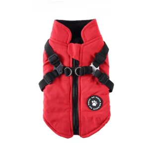 Winter Warm Pet Harness Jacket Hiking Coat Costume Waistcoat Clothing Polyester Back Hook Clothes for Small Green XS