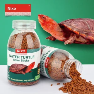 NIXO Color-Enhancing Turtle Food with Shrimp Meal-Pellets for Aquatic&Semi-Aquatic Turtles(Reeves' Turtle,Baby Red-Eared Slider)