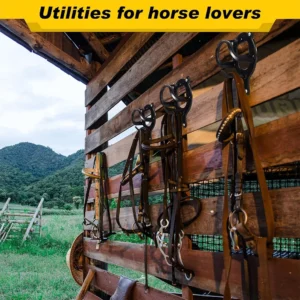 Horse Bridle Rack with Tubes and Screw Bridle Bracket Wall Mounted Horse Tack Storage Halter Hanger for Horse Barn Supplies