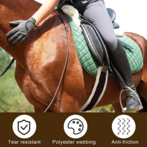 Horses Fleece Girth Horse Cinch Fleece Elastic Stainless Steel English Girth Heavy Duty Breathable Saddle Accessories Horse